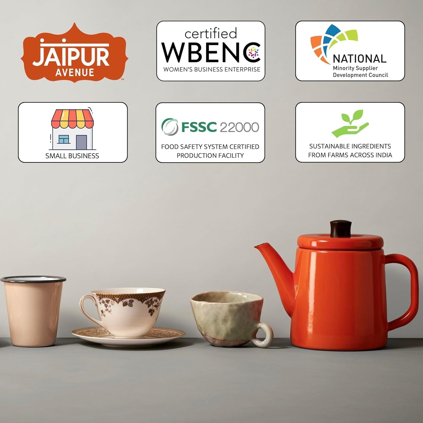 Jaipur Avenue Ginger Chai Tea Mix Crafted With All-Natural Assam Black Tea, Ginger, Cane Sugar, And Premium Dry Milk - Preservat