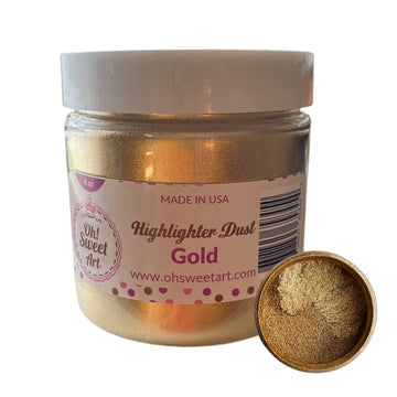 GOLD HIGHLIGHTER DUST by Oh! Sweet Art - Metallic 4 Oz, Perfect for Crafts, Baking, and DIY Projects