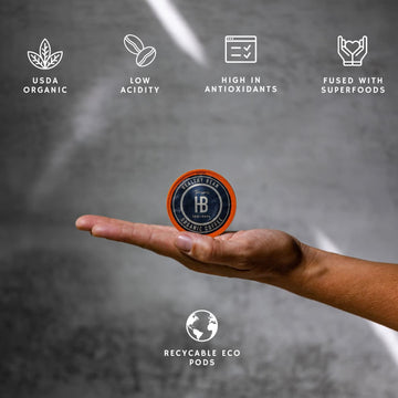 Healthy Bean Low Acid Coffee Pods - Superfood Infused, Usda, Organic Low Acid Coffee, Mold Free Coffee Pods - Clean, Healthy Cof