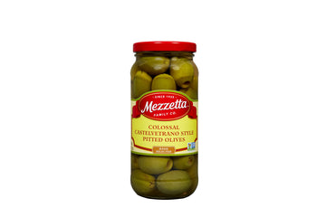 Mezzetta Colossal Castelvetrano Style Pitted Olives | Non-Gmo, Gluten Free, Keto | 8 Ounce Drained Weight Jar (Pack Of 6)