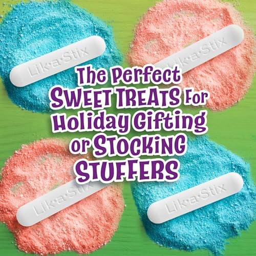 Fun Dip Christmas Candy Lik-M-Aid, Powder Candy Dip Razzle Apple Magic And Cherry Yum Diddly, 8 Pouches