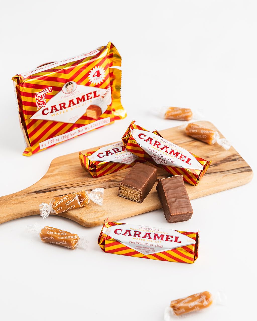 Tunnock's Caramel Wafers - Milk Chocolate - 4 Pack - 120g