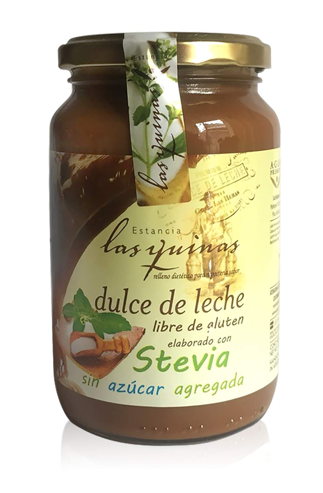 Milk Caramel Free Sugar From Argentine Brand Las Quinas 15.87 Oz. / 450G Bottle Dulce De Leche Sin Azucar Argentino Las Quinas N