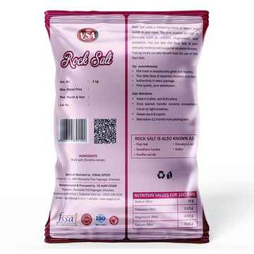 Vsa Salt Pink Salt | With 100% Natural Sendha Salt | Rock Salt For Everyday Cooking | Iodized Rock Salt | 1Kg