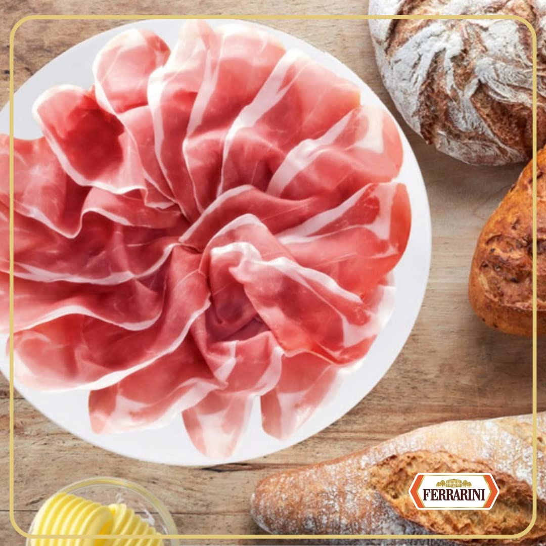 Ferrarini, Prosciutto Di Parma, Premium Grade, Dop, Aged 18 Months, Boneless,16-21 Lbs +/- Per Piece Prosciutto Crudo. Product W