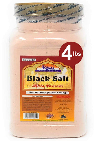 Rani Black Salt Powder (Kala Namak) Mineral 64Oz (4Lbs) 1.81Kg Bulk Pet Jar ~ Unrefined, Pure And Natural | Vegan | Gluten Friendly | Non-Gmo | Indian Origin | Perfect For Tofu Scramble