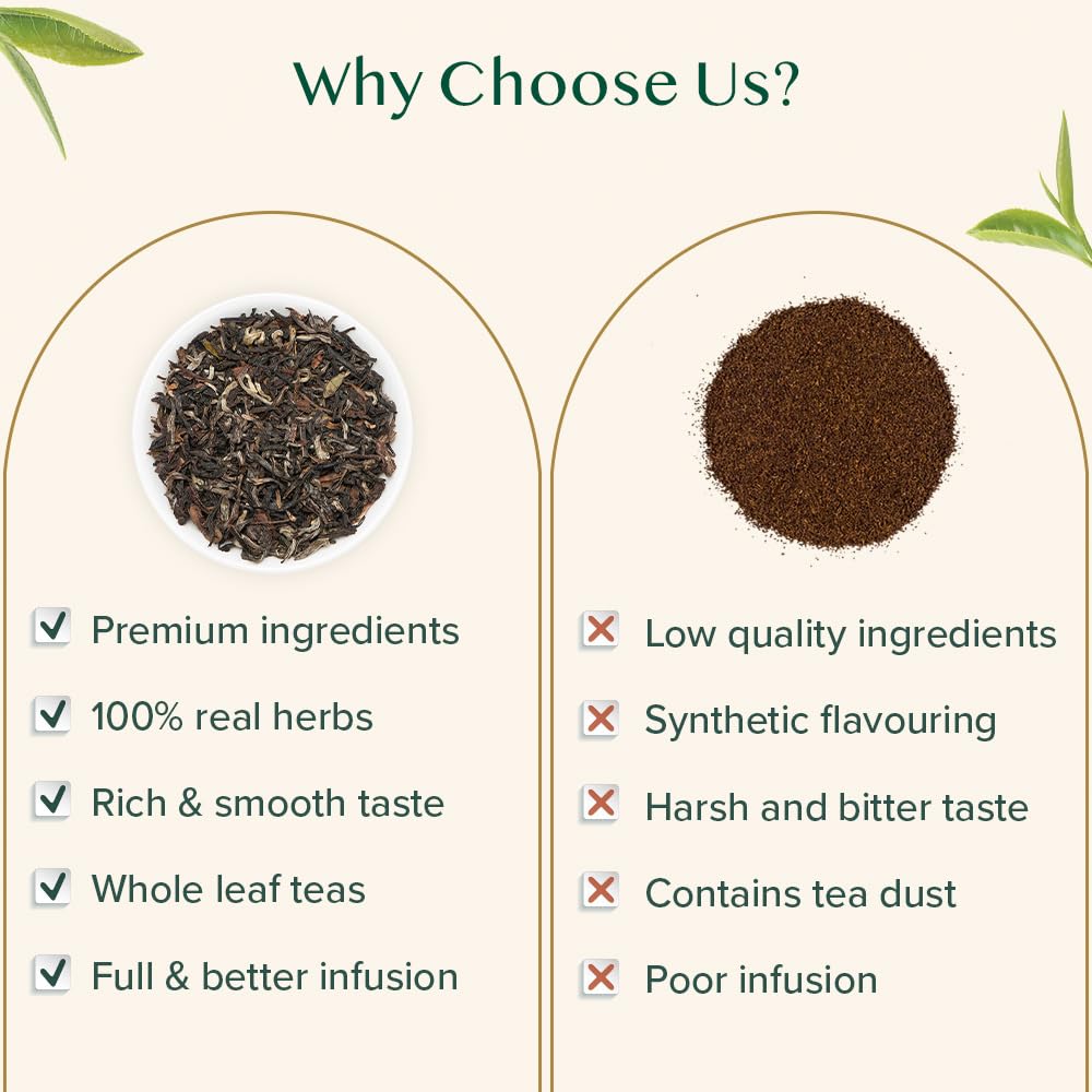VAHDAM UNITEA Black Tea Leaves, Blend of Darjeeling & Assam, 12oz, Loose Leaf, Vacuum Sealed Pack