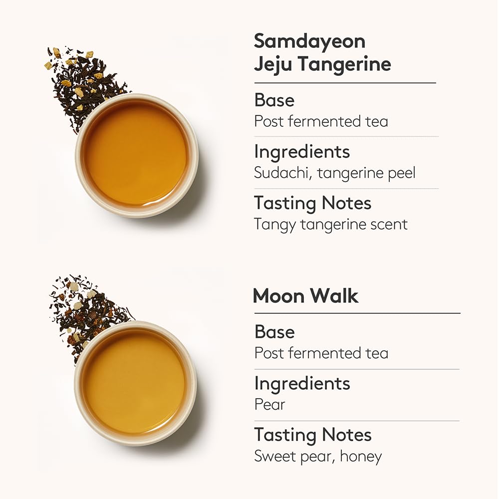 Osulloc Lovely Tea Gift Box Set (12 Count, 4 Flavors X 3 Ea), Mothers Day Gift Guide | Premium Blended Tea From Jeju | Korean Te