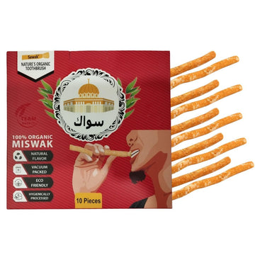 Sewak Miswak Sticks For Teeth Natural Toothbrush | ????? | Siwak Organic Wooden Tooth Brush Oral Teeth Whitener | Vacuum Sealed
