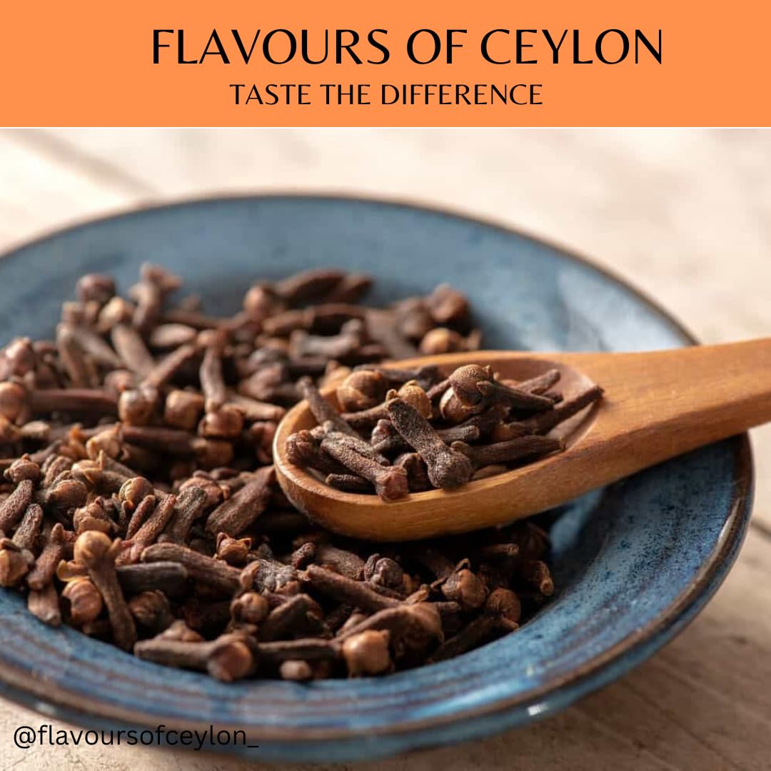 Flavours Of Ceylon - Ceylon Whole Cloves - Hand Picked - 100 Grams (3.5 Oz) Pure Ceylon Cloves - Made In Sri Lanka - 100% Usda O