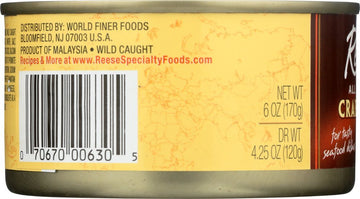 Reese All White Crabmeat, 6-Ounces (Pack Of 12)