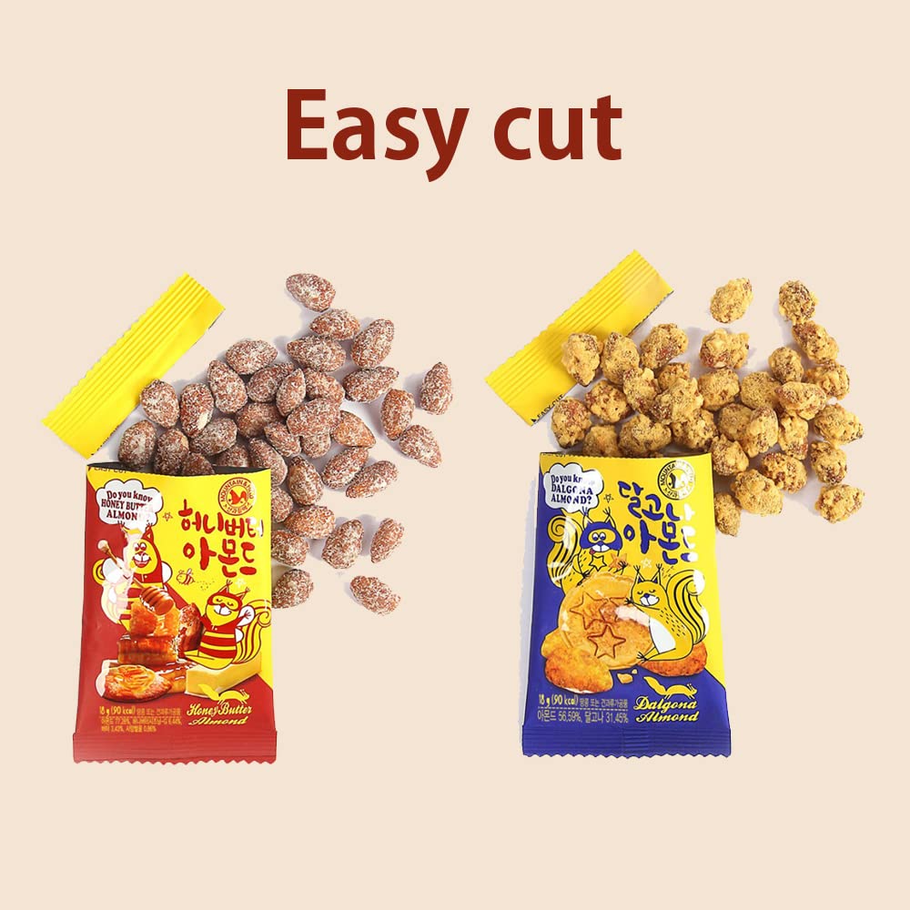 K-Herb Korean Snacks - Gourmet Honey Butter Almond Korean Dalgona Almond Snacks For Adults, Kids - Flavored Almonds With Delicio