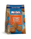 Mi-Del Ginger Snap Cookies Flavor - Non Gmo Certified, 0G Trans Fat Gluten Free Cookies Snacks (Pack Of 1)