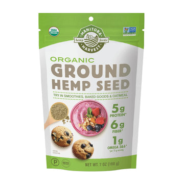 Manitoba Harvest Organic Ground Hemp Seed, 7 oz - 5g Plant Based Protein, 6g of Fiber per Serving - Non-GMO Project Verified, Ve