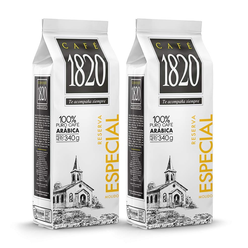Caf 1820 Special Reserve, Premium Costa Rican Ground Coffee, 100% Arabica, Medium/Dark Roast, High Altitude Blend With Aroma &