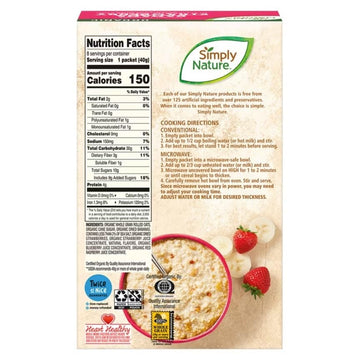 Simply Nature Organic Instant Oatmeal Packets (2 Boxes, Banana Strawberry)
