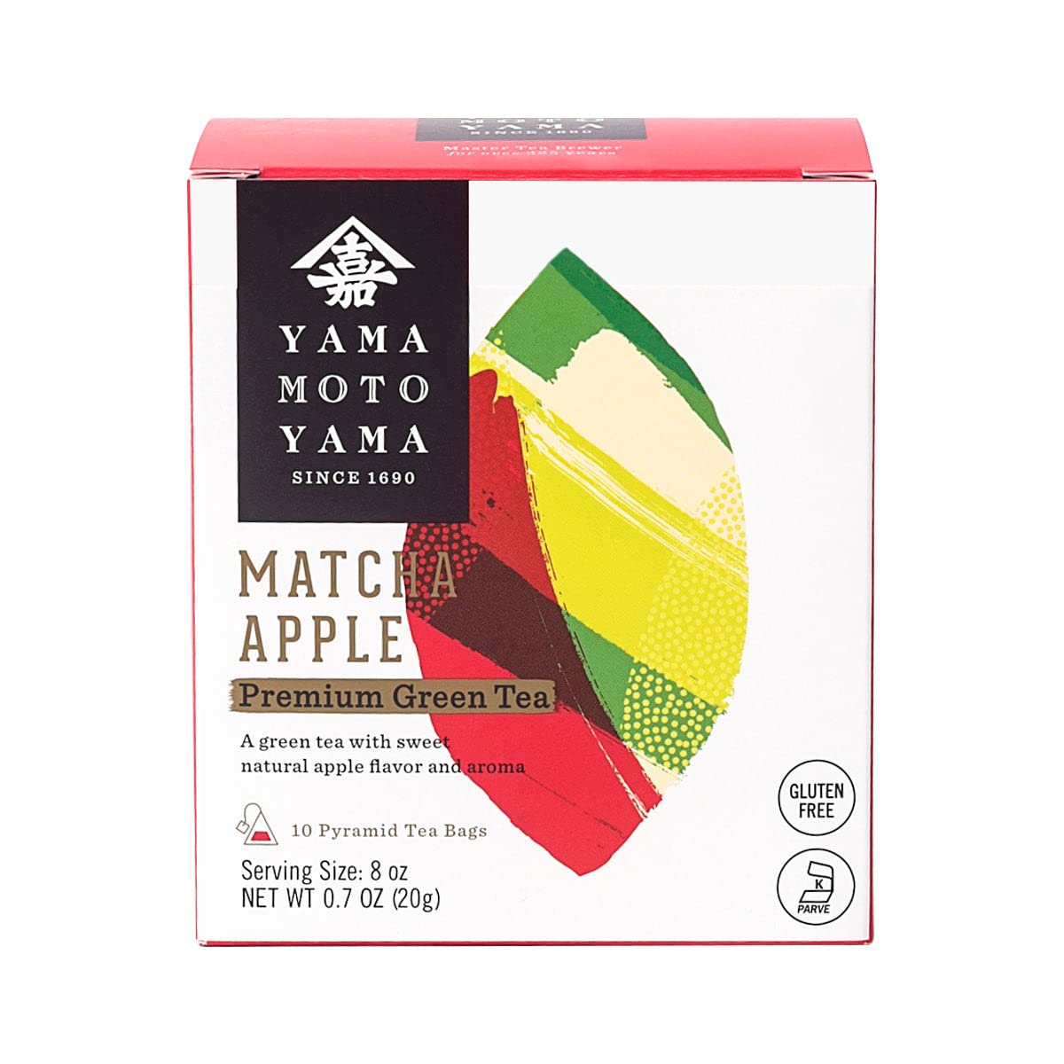 Yamamotoyama Matcha Apple Pyramid Green Tea Bag, 10 Ct.