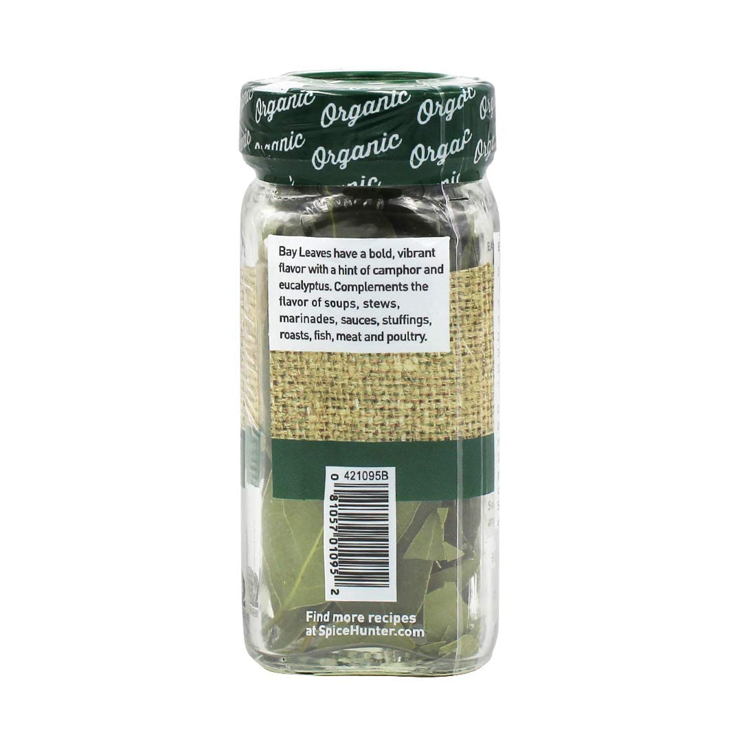 The Spice Hunter California Bay Leaves, Whole, Organic, 0.14-Ounce Jar