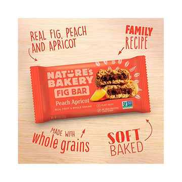 Nature'S Bakery Whole Wheat Fig Bars, Peach Apricot, Real Fruit, Vegan, Non-Gmo, Snack Bar, 1 Box With 6 Twin Packs (6 Twin Pack