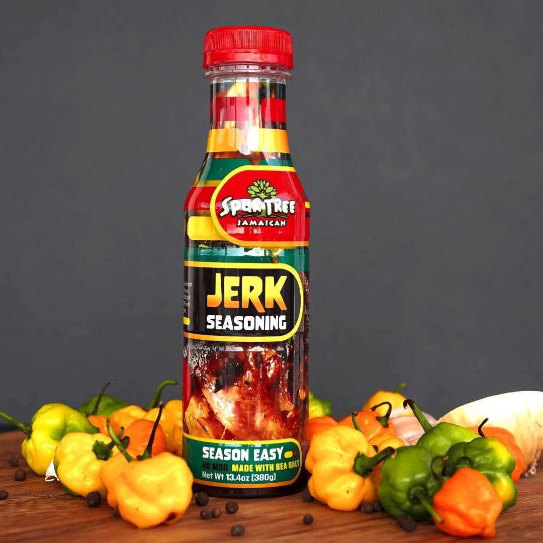 Spur Tree Jamaican Jerk Seasoning 13.4 Oz - Authentic Caribbean Mild Jerk Seasoning With All-Natural And Fresh Ingredients From