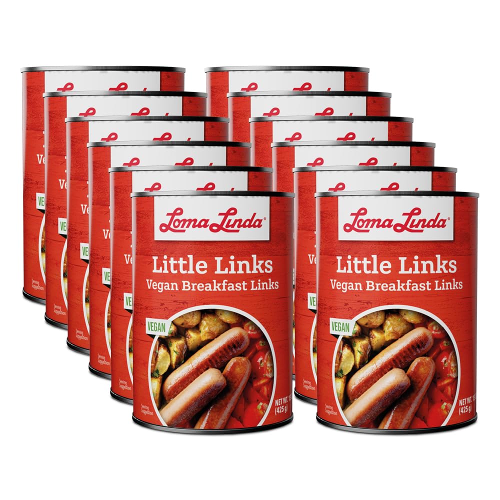 Vegan Breakfast Sausage Plant Based - Loma Linda Little Links Meatless Protein, Vegetarian Mini Hot Dogs, High Protein Meat Alte