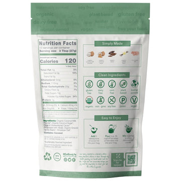 Bare Life: Dairy Free Coconut Hot Cocoa Mix Pouch | Gluten Free, Vegan, Usda Organic, Plant Based, Paleo, Soy Free, Corn Free, L