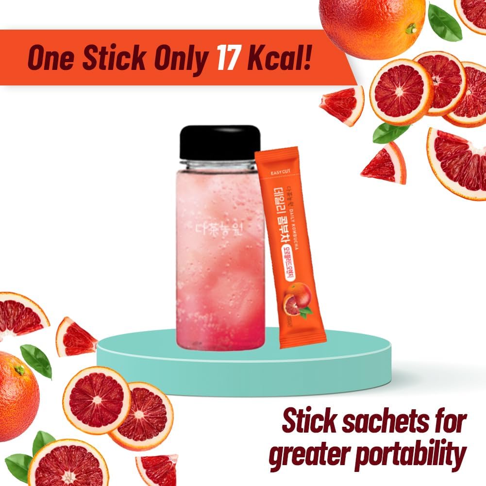 KAYFOOD Daily Kombucha Powder Tea 5g x 20 sticks (100g/3.52oz) with Bottle Sugar Free Diet Tea (Moro Blood Orange Bottle Set)