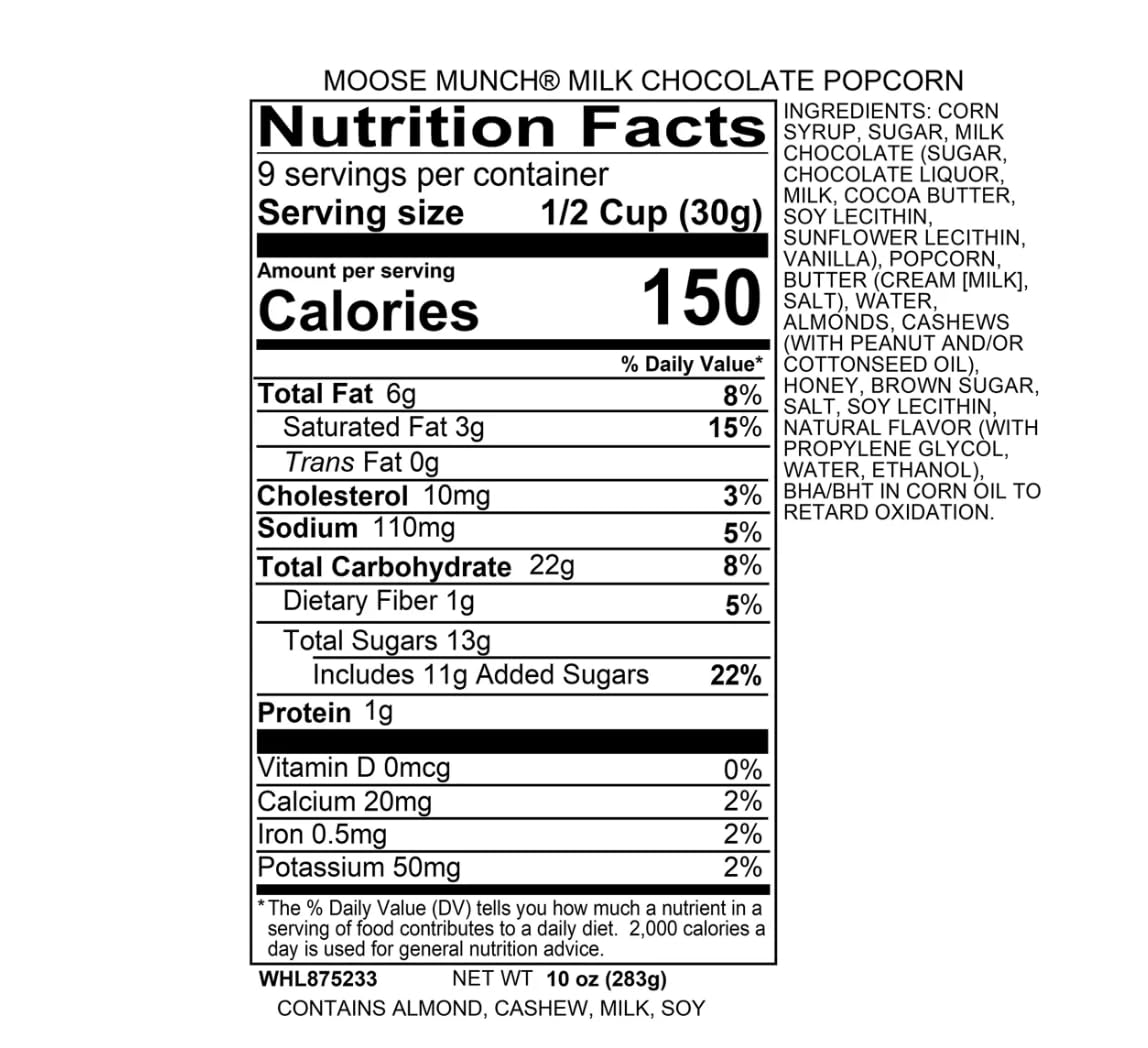 Harry & David Moose Munch Gourmet Popcorn, Milk Chocolate, 10 Oz.