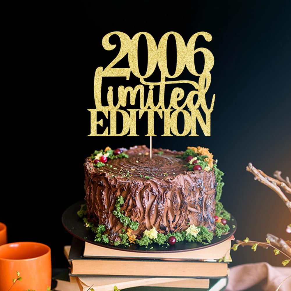 Limited Edition 2006 Cake Topper 19Th Birthday Happy Birthday Cake Topper Men And Women Cheer 19 Years Old Handmade Golden Glitt