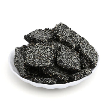 Zhejiang Specialty: Traditional Handmade Black Sesame Peanut Maltose Candy 250G/8.8Oz (Black Sesame Slices)