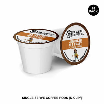 Blackout Coffee Jamaican Me Crazy Flavored Pods, Fresh Roasted In The Usa, K Cup Compatible, 18 Count Single-Serve Coffee Pods
