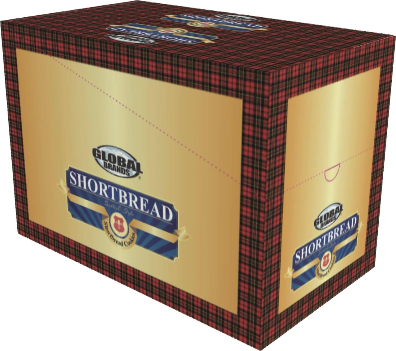 Global Brands Shortbread Cookies, 12 Pack of 2oz Sleeves, Brown/Golden, Compact Size (11.4 x 6.7 x 1 inches)