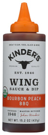 KINDERS Organic Bourbon Peach BBQ Wing Sauce, 15.2 OZ, Model 0755795655255