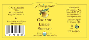 Flavorganics Organic Lemon Extract, 2 Ounce Bottle