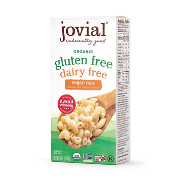 Jovial Organic Gluten Free Dairy Free Vegan Mac - Gluten Free Vegan Pasta, Whole Grain Pasta, Organic Pasta, Vegan Gluten Free Mac, Award Winning Taste, Made In Italy - 6 Oz