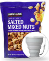 Kirkland Signature Extra Fancy Mixed Nuts Salted 40 Oz - 2.5 lbs Item 1645578 Bundle with MORALZA Silicone Collapsible Cup 200ml