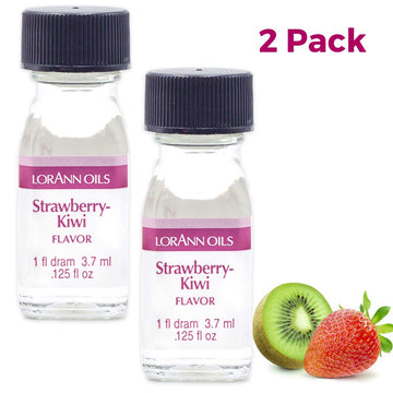 Lorann Strawberry-Kiwi Ss Flavor, 1 Dram Bottle (.0125 Fl Oz - 3.7Ml - 1 Teaspoon) - 2 Pack
