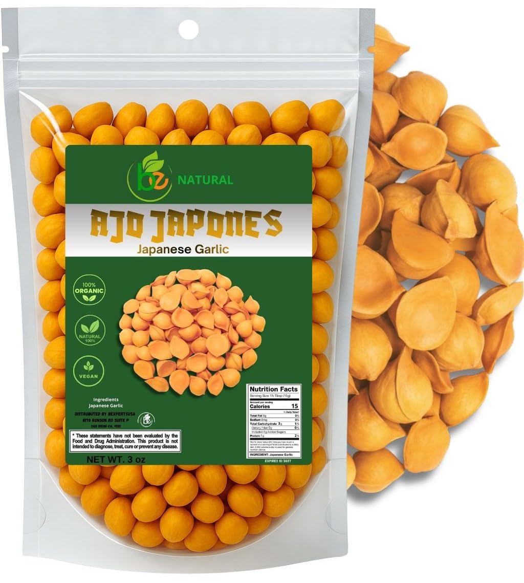 Ajo Japones 100% Natural 3 Oz/85 Gr Vegano Ajo Japon?S Japones Bolsa Resellable De 3 Oz/85 Gr. /100% Natural Japanese Garlic 3 Oz/85 Gr Vegan Resealable Bag.