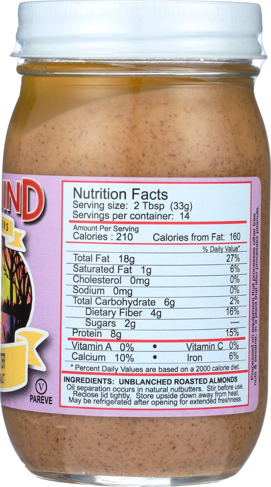 East Wind, Almond Butter, Smooth, Ns, Pack Of 6, Size 16 Oz - No Artificial Ingredients Kosher Low S