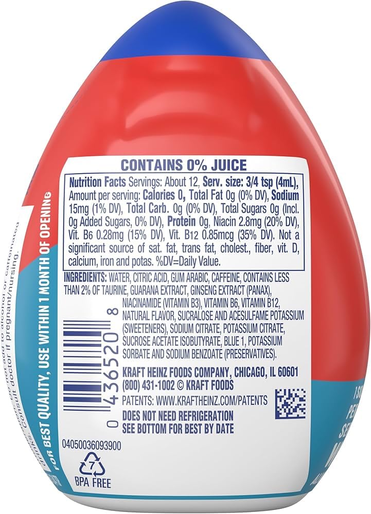 Southwind Enterprises MiO Energy Liquid Flavor Enhancer, Caffeine & B Vitamins, 0.56 Fl Oz (Pack of 3), Wicked Blue Citrus