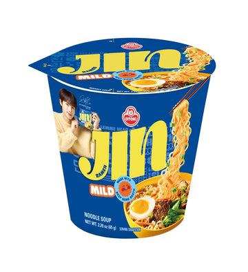 OTOKI Jin Ramen Mild Cup Noodles, BTS Jin & JIN Ramen Edition, Authentic Korean Instant Noodles with Beef Bone Broth, Savory & M