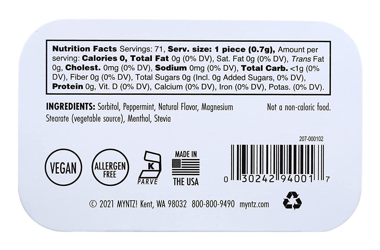 Myntz Blast Breathmints, Sugar Free 1.75-Ounce Containers (Wintermynt, 12 Pack)