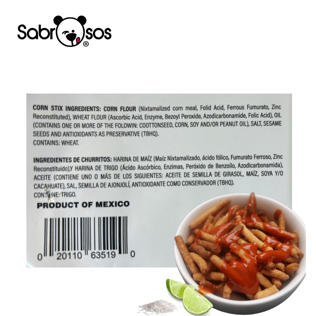 Sabrosos Brand Sesame Corn Sticks - Churritos de Maiz con Ajonjoli - Family Pack (2 x 500g) (2 X 17.6 oz) by Sabrosos Churritos