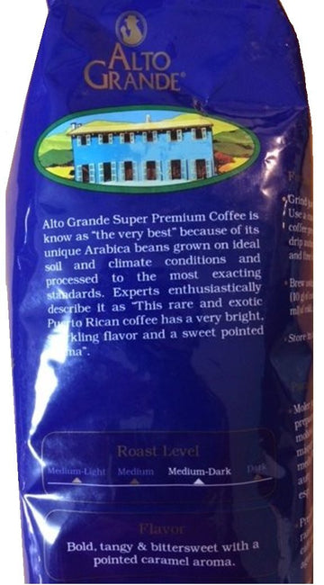 Alto Grande Super Premium Coffee Beans, Medium Dark Roast, Single Origin, Puerto Rico Arabica, Whole Bean, 2 Pound (Pack Of 1)