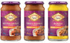 PATAK'S Simmer Sauce, 15 Oz (Pack of 3), Variety Pack (1 Butter Chicken, 1 Tikka Masala, 1 Korma), No Artificial Flavors, Gluten