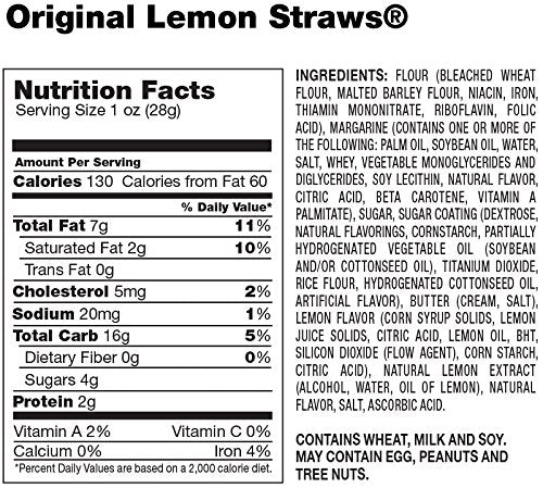 Mississippi Cheese Straw Company Original Lemon Straws in Gift Tin, 16oz (454g)