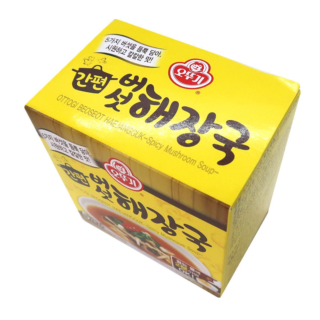 Ottogi Korean Spicy Mushroom Soup 1 Pack, Dried Instant Block Soup Hangover Relief Soup