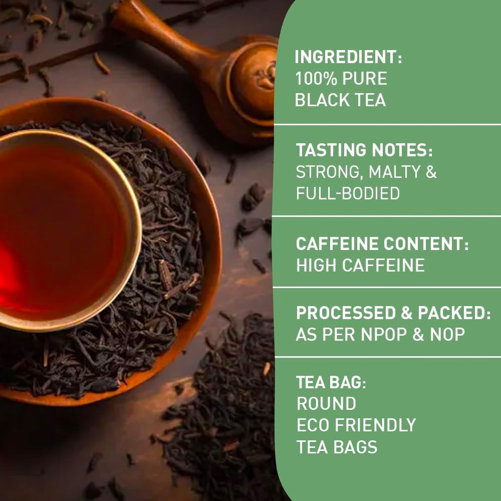 Handpick, Irish Breakfast Black Tea Bags (100 Count) Gluten-Free, Non-Gmo | Strong, Robust & Bold Flavor | Round Eco-Conscious T