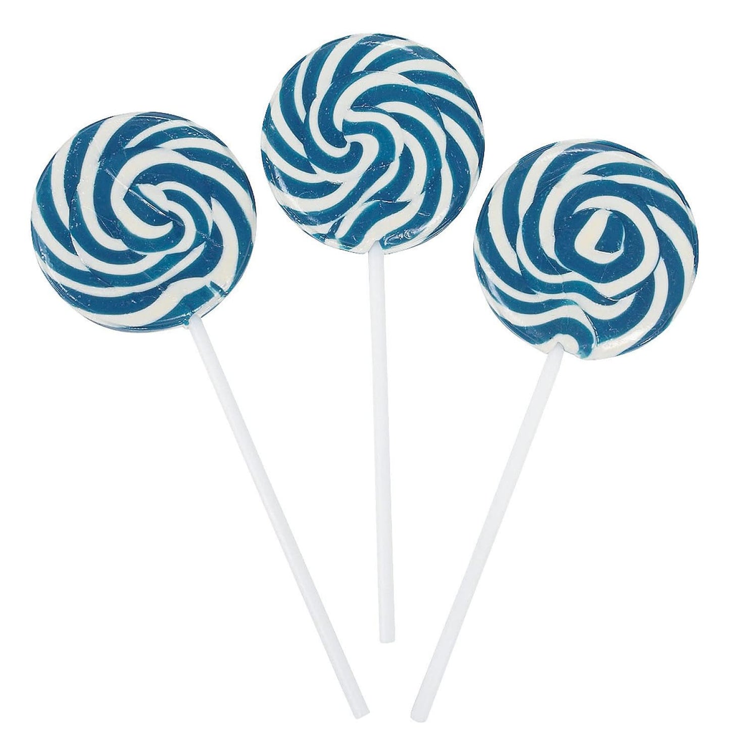 Blue Swirl Lollipops - 24 Suckers Individually Wrapped - 2 Inch Pops - Great for Boys Birthday Party Favor Candy - Boy Baby Show