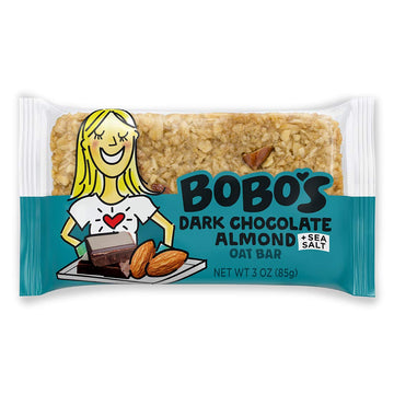 Bobos Oat Bars, Gluten Free Bars, Dark Chocolate Almond Sea Salt, Pack of 12